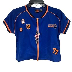 NWT Regal Wear Kids New York 72 Full Zip Mesh Jersey Blue Orange‎ Junior Large